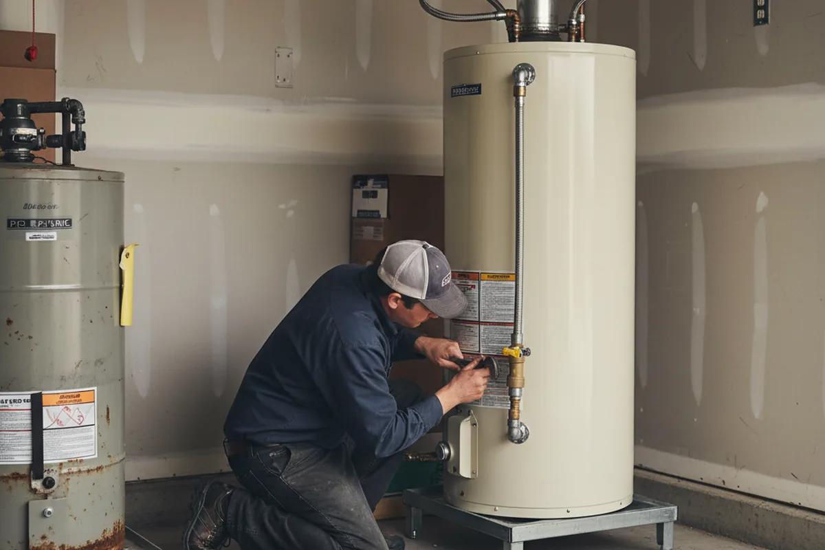 Water heater and shutoff valve replacement in Merrimac