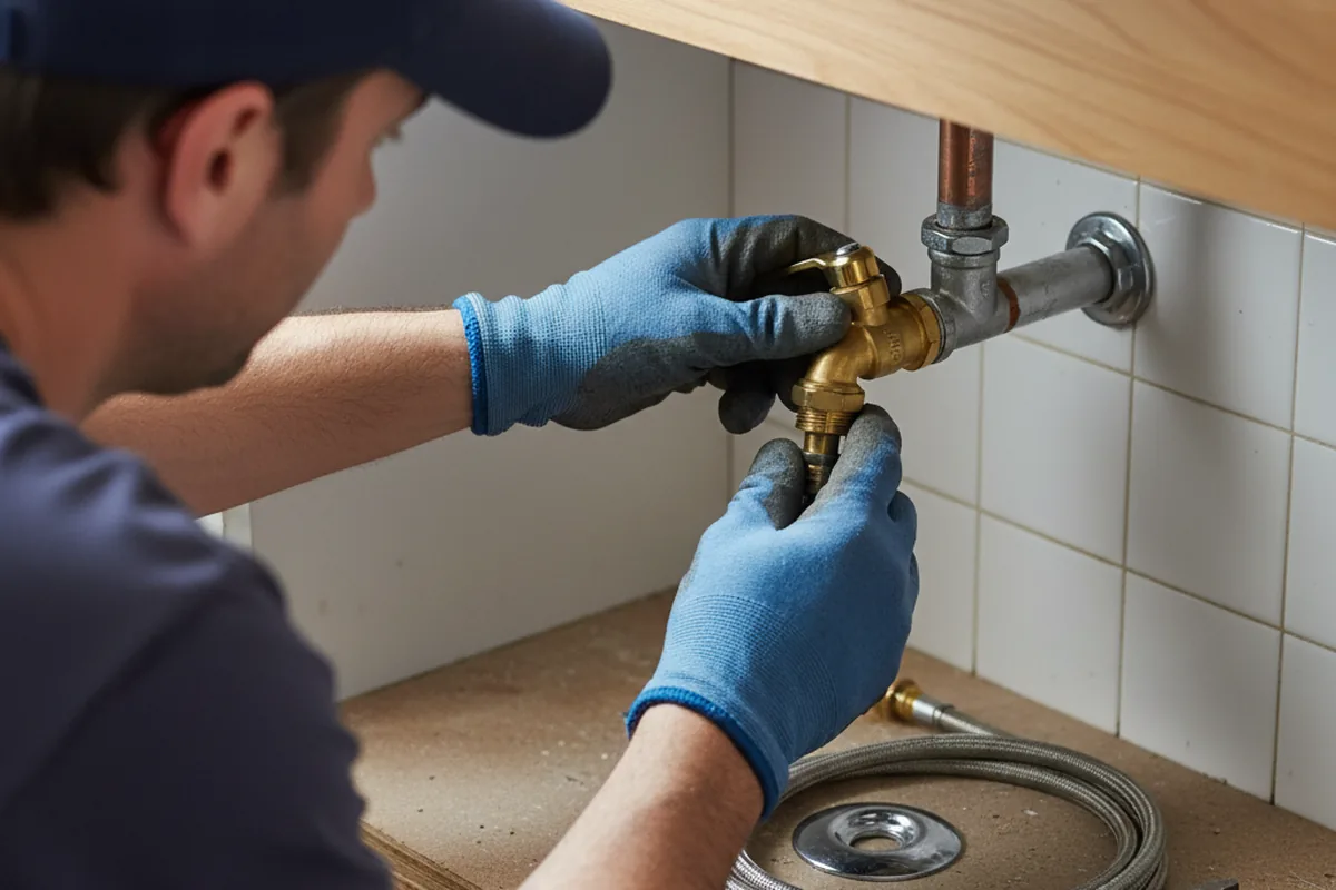 Shutoff valve and fitting work during Emergency Plumbing in Merrimac